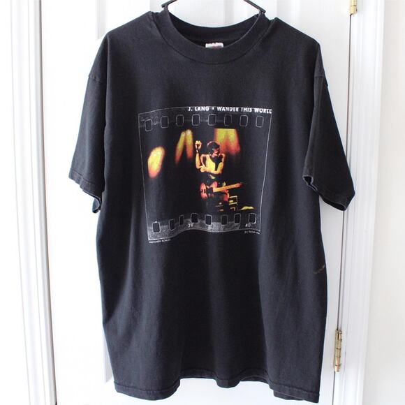Black Vintage 90's Johnny Lang Graphic Band Tee - Picture 3 of 5